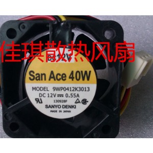 SANYO 9WP0412K3013 12V 0.55A 2 Wires Cooling Fan 